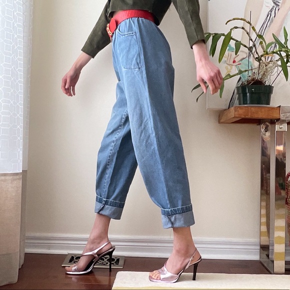 High rise elastic waist jeans - Picture 2 of 6